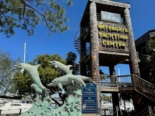 a view of a lake with houses