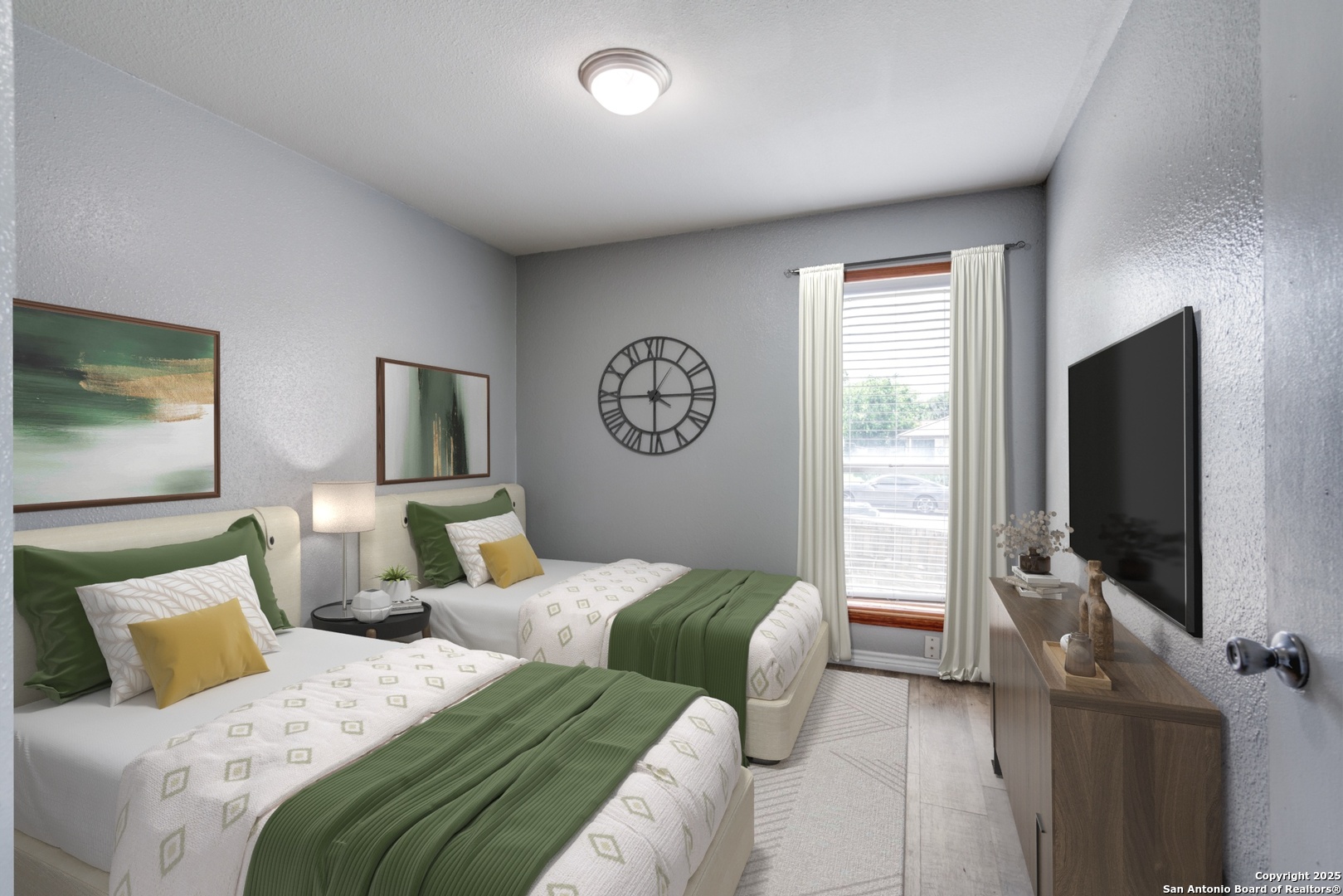 8009 Forest Ash Live Oak, TX 78233 - Photo 20 of 33 a bedroom with two bed and a flat screen tv