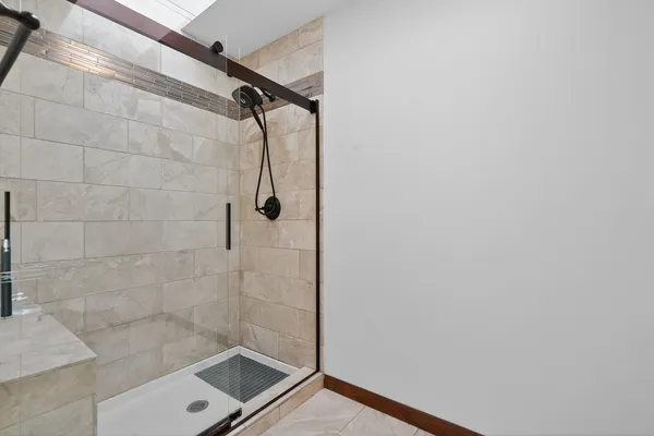 a bathroom with a shower