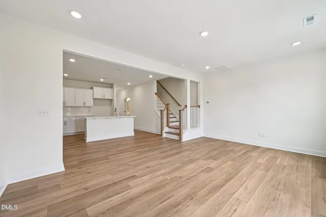 a view of kitchen with wooden floor