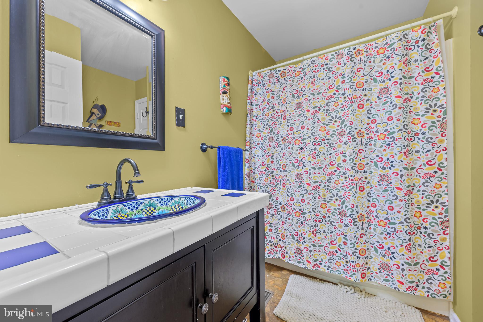 168 Sawmill Road Landenberg, PA 19350 - Photo 30 of 53 a bathroom with a sink a mirror and a shower curtain