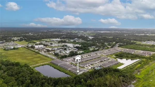 an aerial view of multiple house