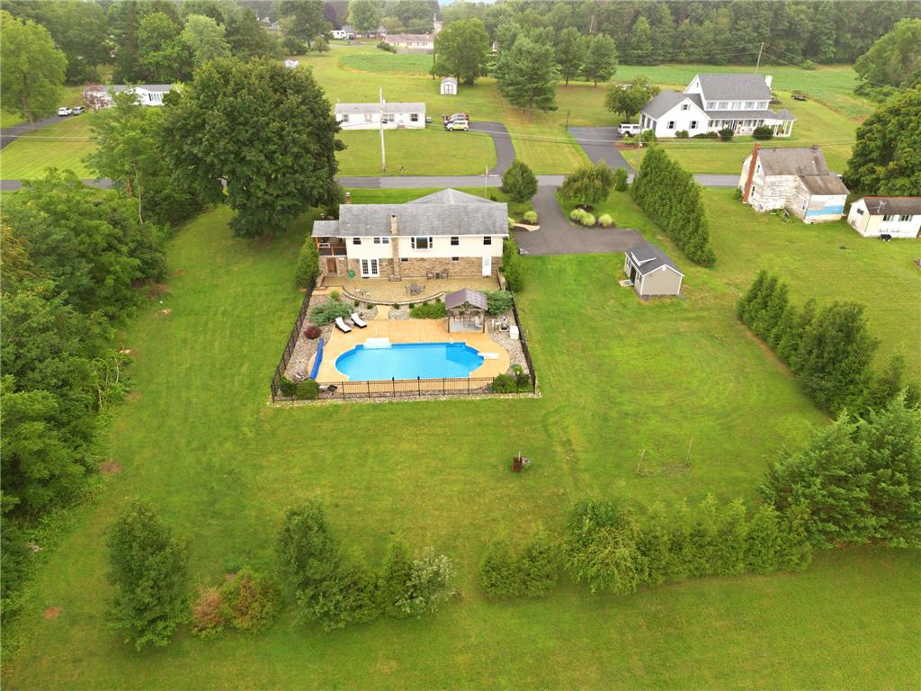 463 North Penn Dixie Road Bath, PA 18014 - Photo 76 of 86 An aerial perspective reveals a private yard featuring a refreshing in-ground pool.