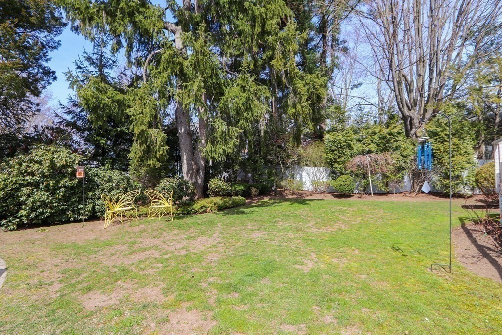 325 Manning Street Needham, MA 02492 - Photo 30 of 31 a backyard of a house with lots of green space and fountain