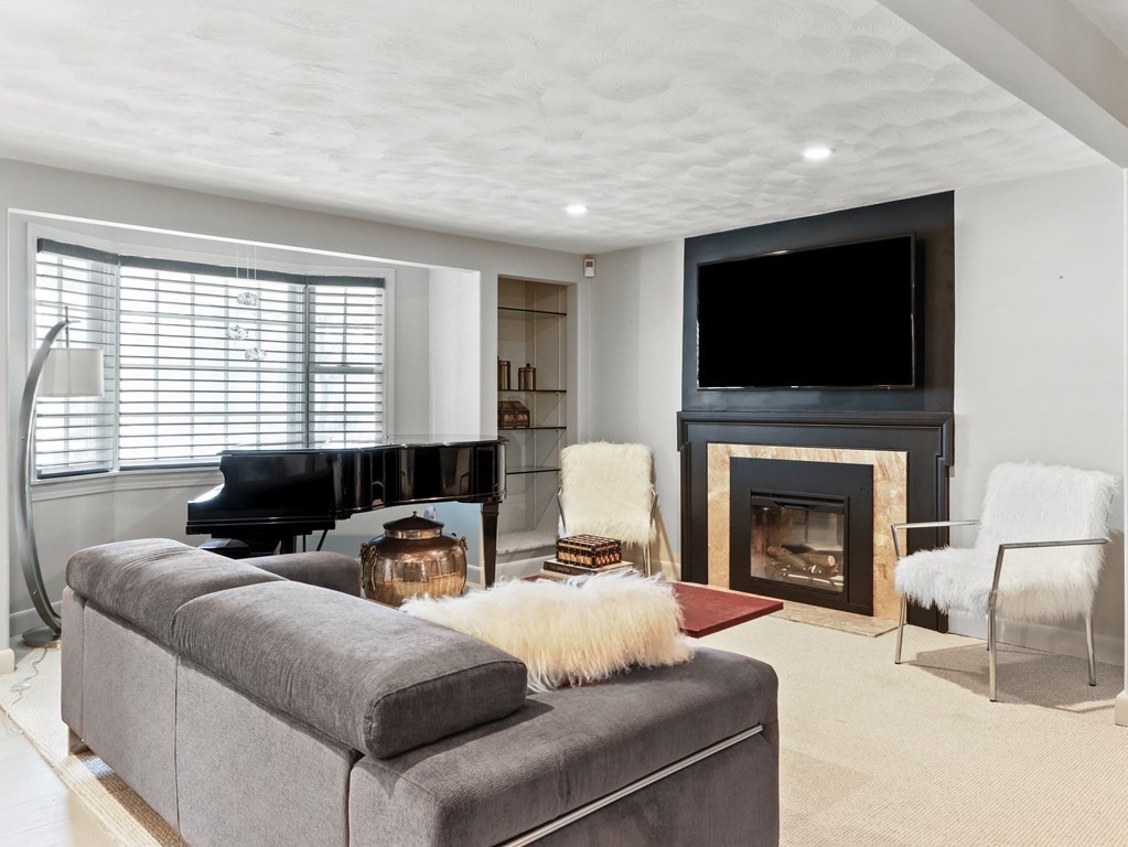 325 Manning Street Needham, MA 02492 - Photo 6 of 31 a living room with furniture a flat screen tv and a fireplace
