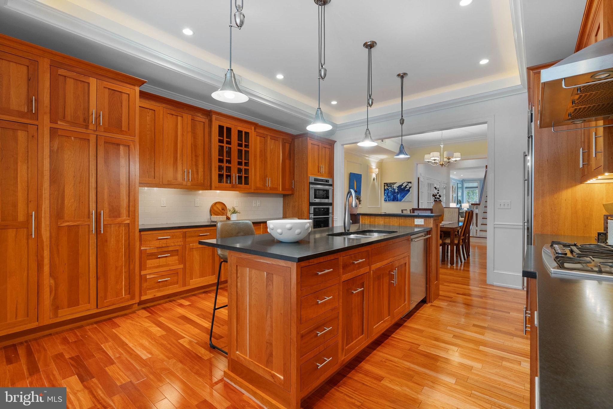 2019 Rittenhouse Square Philadelphia, PA 19103 - Photo 17 of 54 a kitchen with stainless steel appliances granite countertop a stove a sink dishwasher and a refrigerator with wooden floor