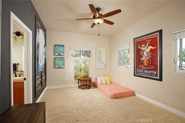 a bedroom with furniture and a window