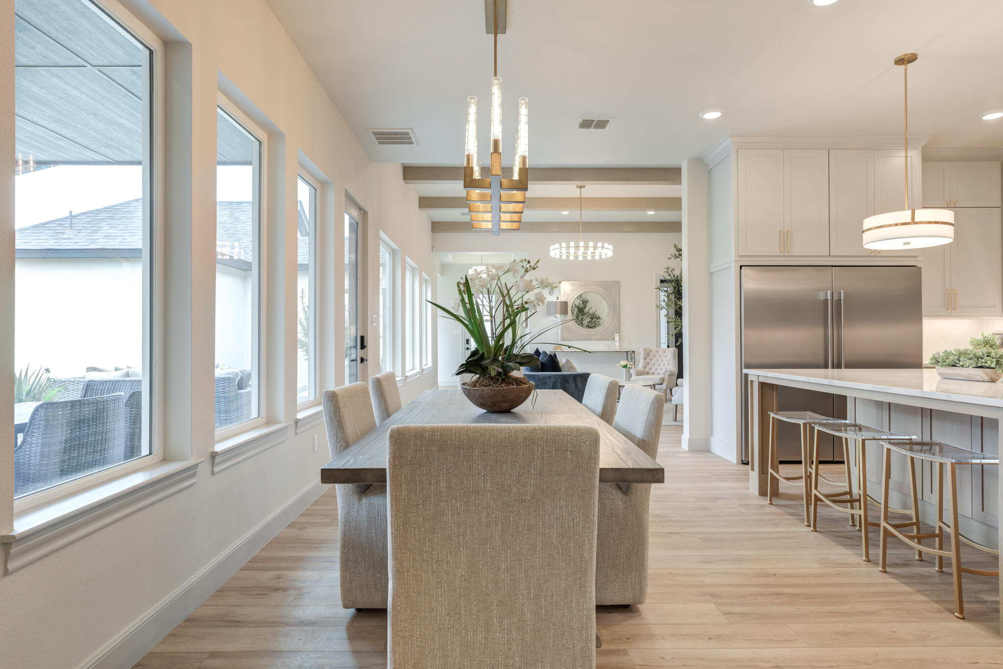 609 North 15th Street Wolfforth, TX 79382 - Photo 47 of 76 a view of a dining room with furniture a chandelier and wooden floor