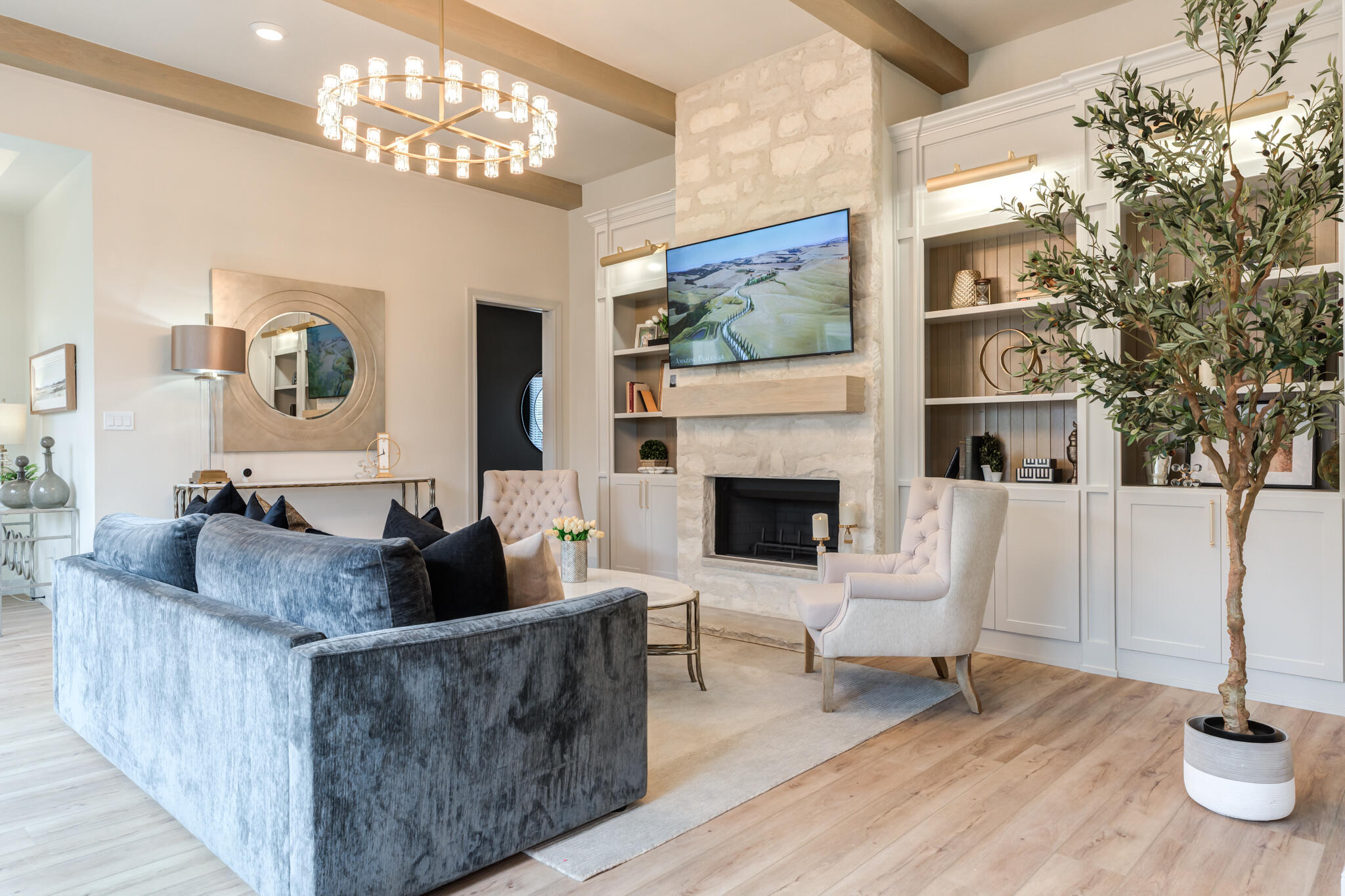 609 North 15th Street Wolfforth, TX 79382 - Photo 64 of 76 a living room with furniture and a fireplace