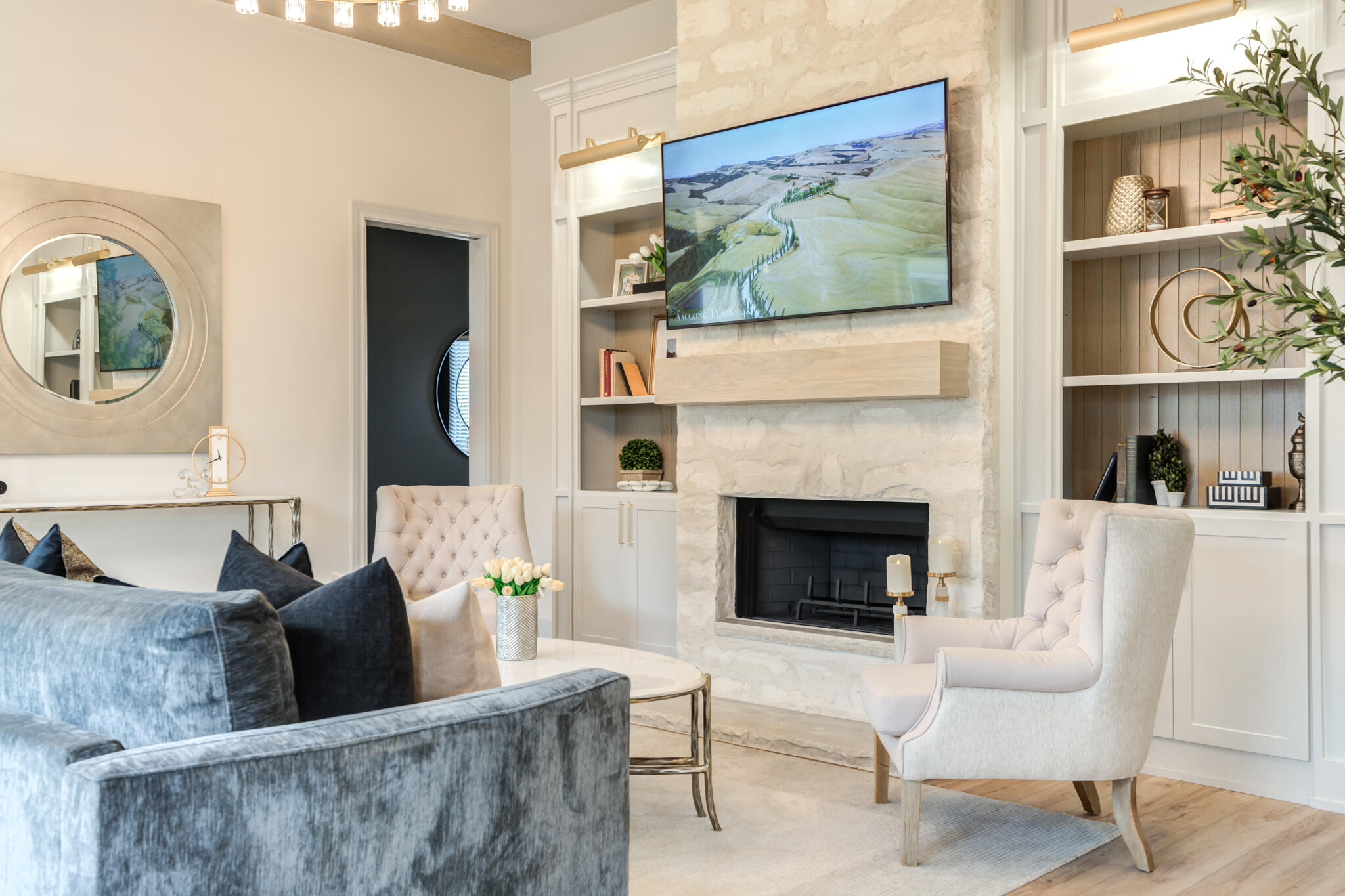 609 North 15th Street Wolfforth, TX 79382 - Photo 65 of 76 a living room with furniture and a fireplace