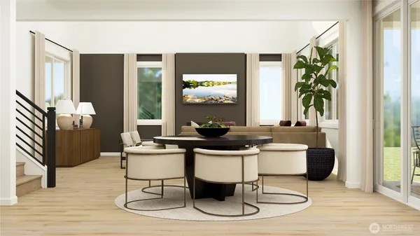 a view of a livingroom with furniture and window