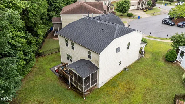 an aerial view of a house