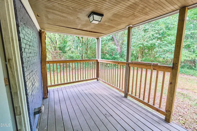 a view of a wooden deck