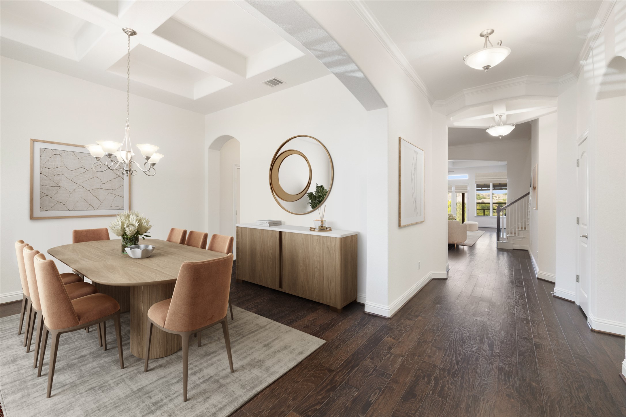 5612 Cherokee Draw Road Austin, TX 78738 - Photo 3 of 31 a view of a dining room with furniture and wooden floor