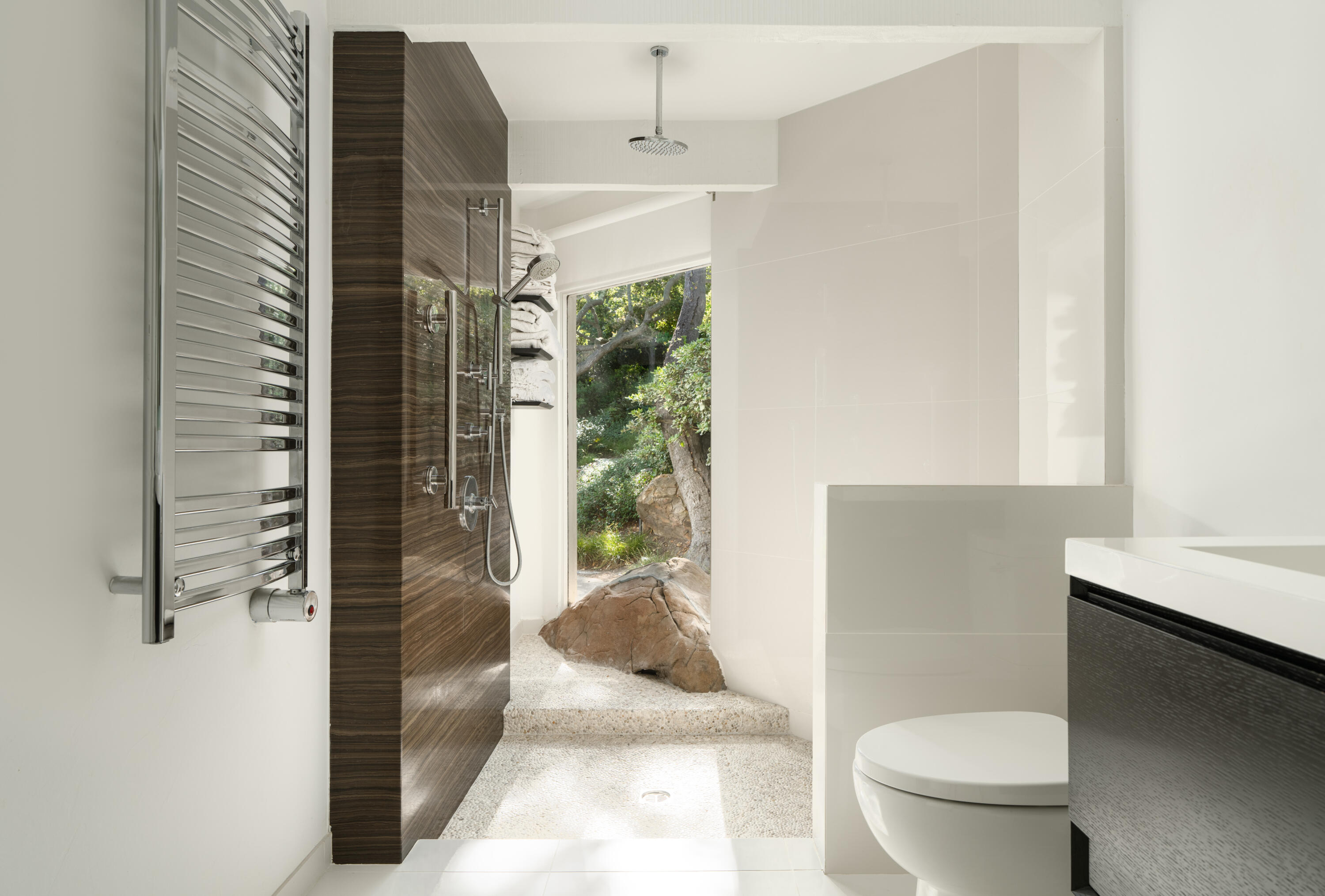 1315 Mission Ridge Road Santa Barbara, CA 93103 - Photo 19 of 34 a bathroom with a toilet and a shower