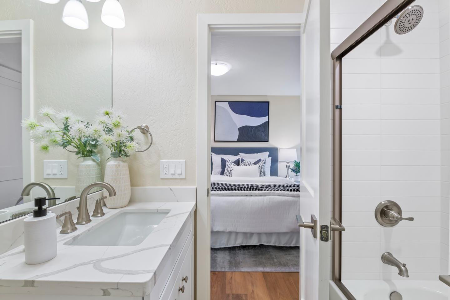 8 Cassandra Way Mountain View, CA 94043 - Photo 23 of 35 a bathroom with a sink and a mirror