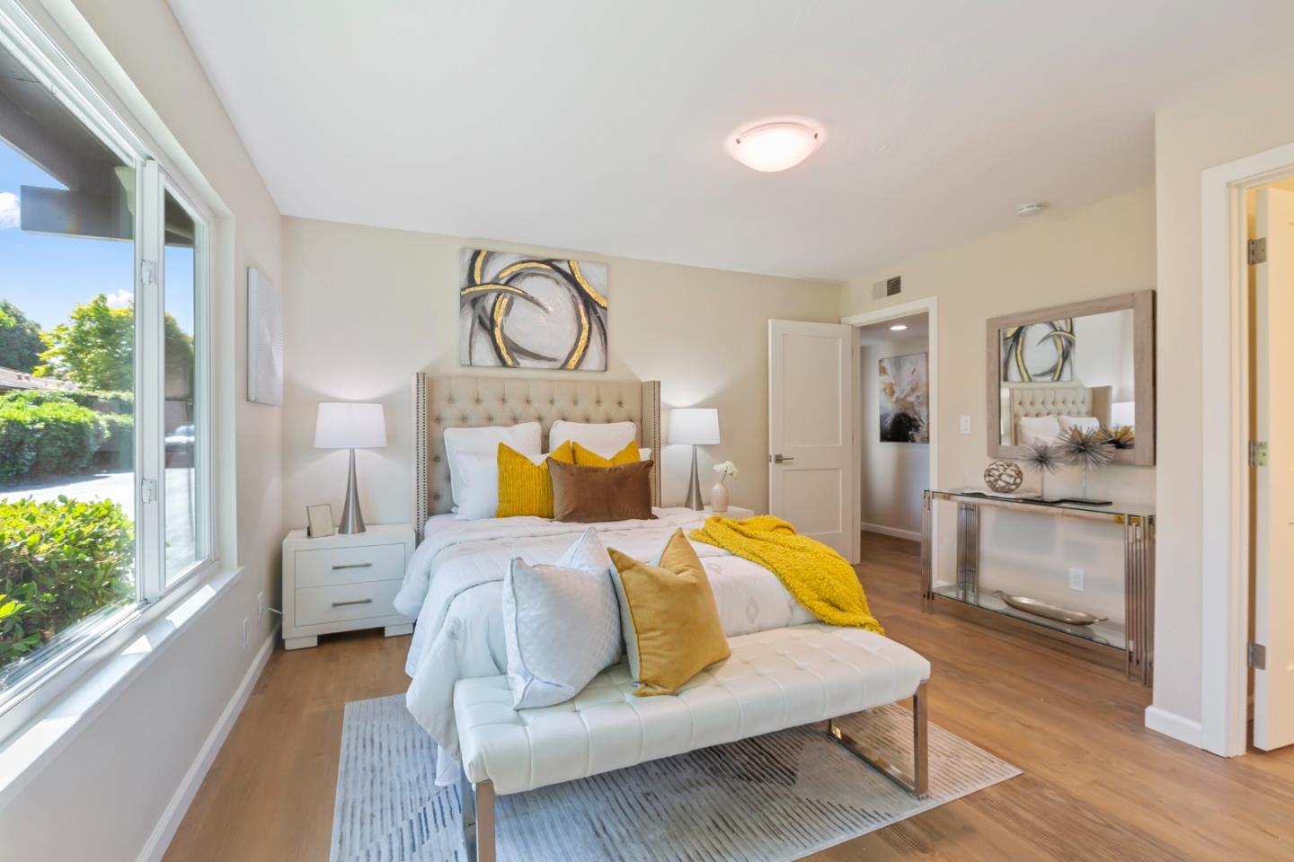 8 Cassandra Way Mountain View, CA 94043 - Photo 25 of 35 a bedroom with a bed and wooden floor