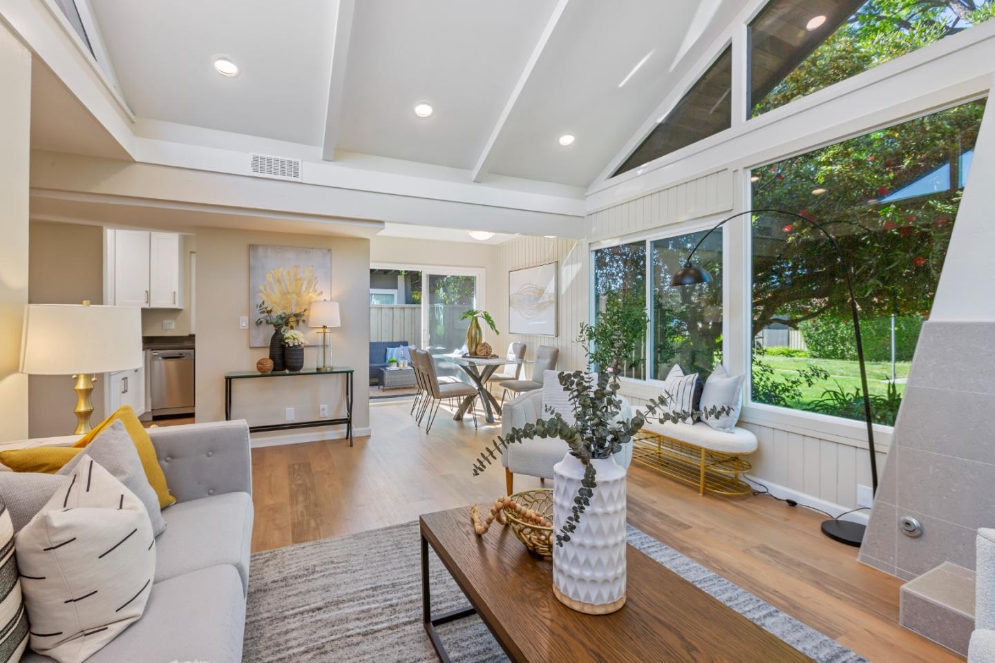 8 Cassandra Way Mountain View, CA 94043 - Photo 7 of 35 a living room with fireplace furniture and a large window