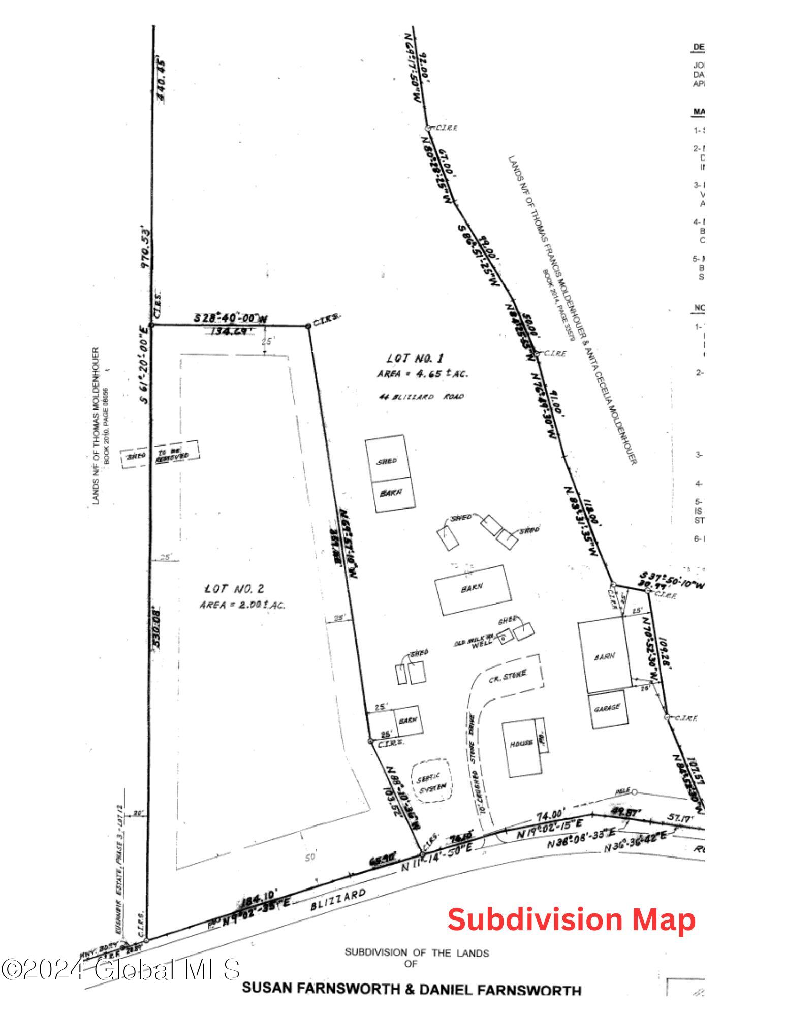 44 Blizzard Road Stillwater, NY 12170 - Photo 49 of 49 Subdivision Map