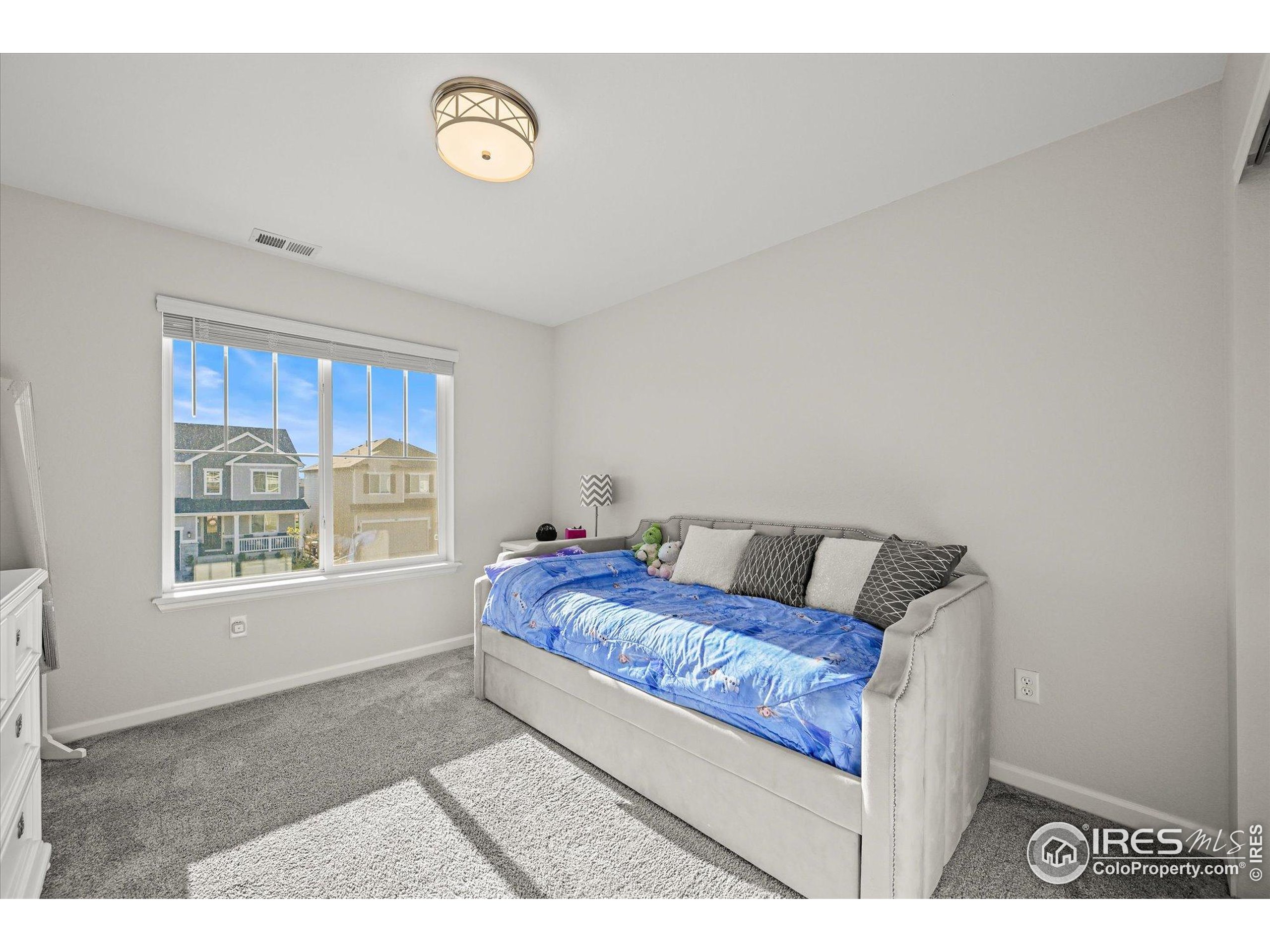 950 Rustling Street Windsor, CO 80550 - Photo 30 of 49 a living room with a bed furniture and a window