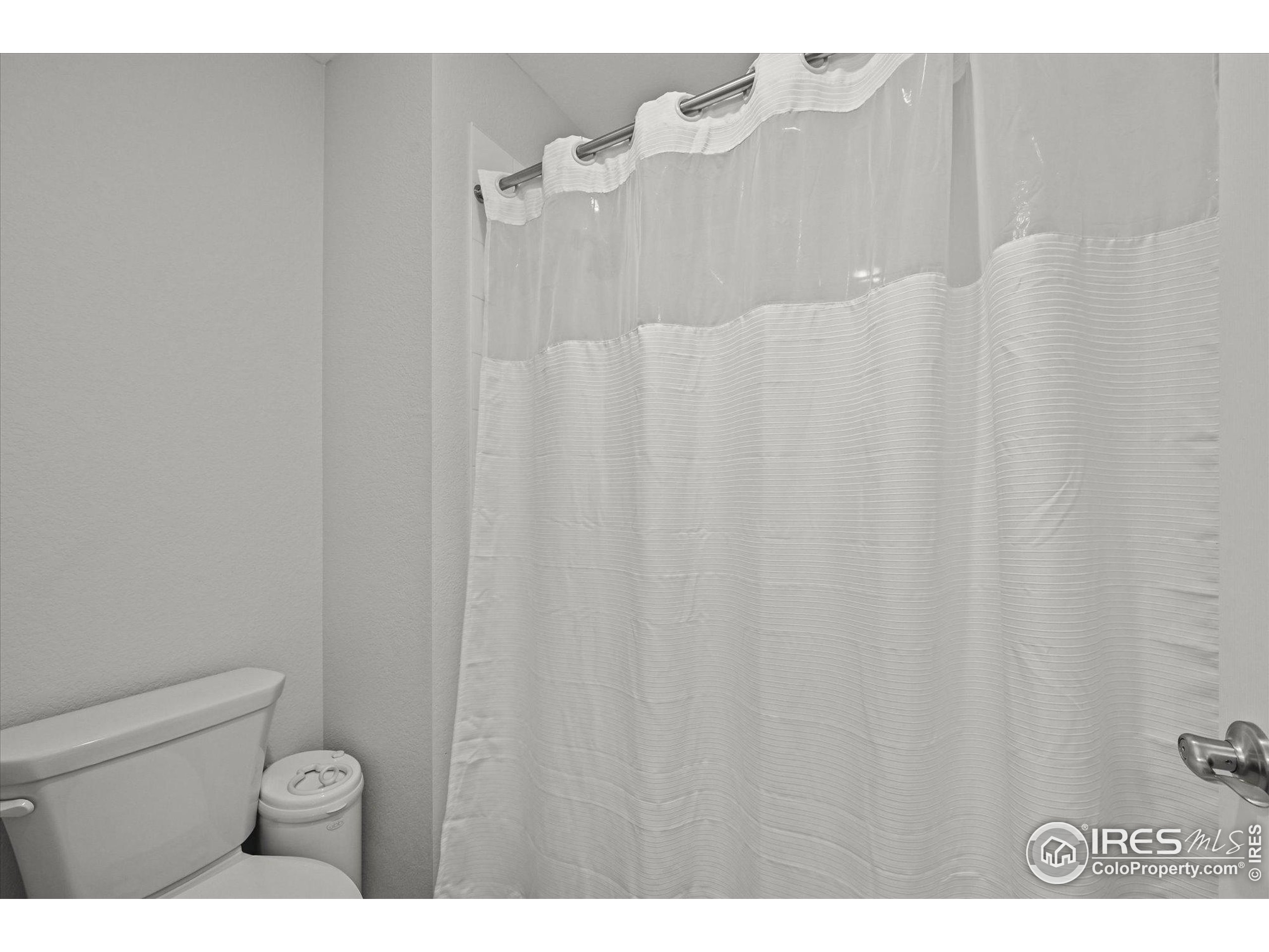 950 Rustling Street Windsor, CO 80550 - Photo 34 of 49 a bathroom with a shower curtain and a toilet
