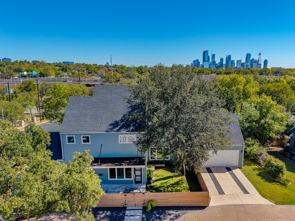 2105 Enfield Road, Unit A Austin, TX 78703 - Photo 2 of 38 an aerial view of a house with a garden