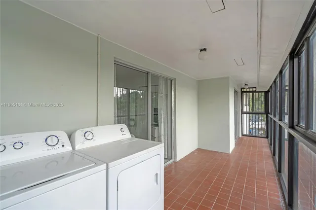 a room with a washer and dryer
