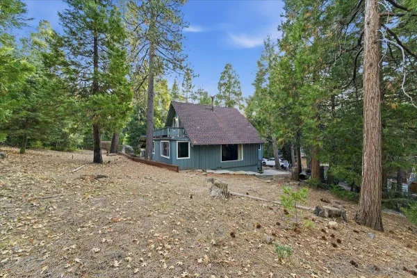 a house with trees in the background