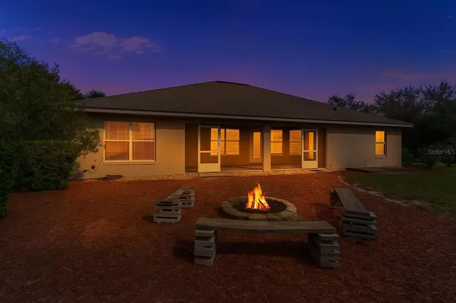 a backyard of a house