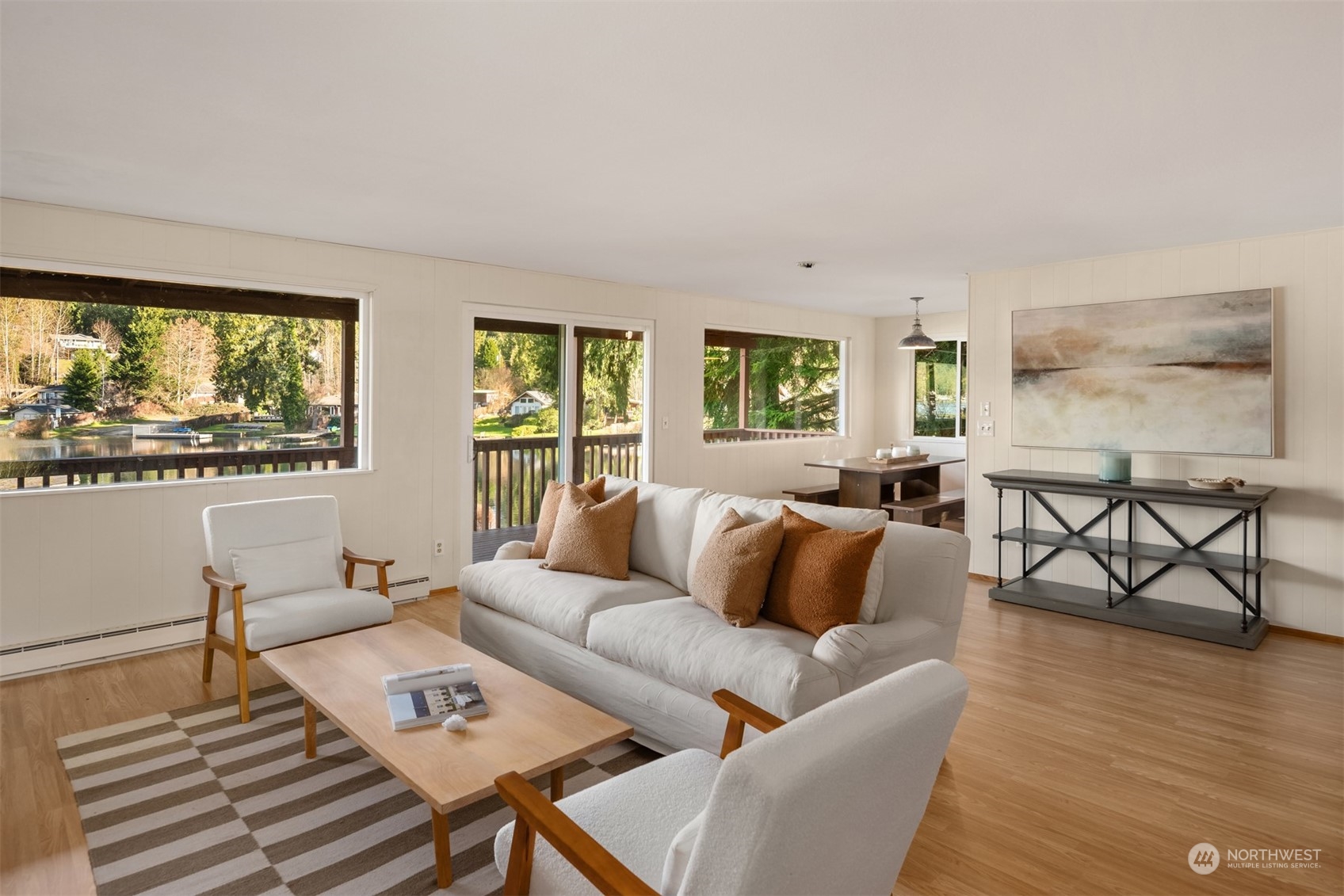 2631 Southwest Lake Roesiger Road Snohomish, WA 98290 - Photo 3 of 18 a living room with furniture and a large window