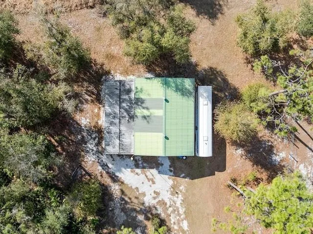 a view of a yard of a house