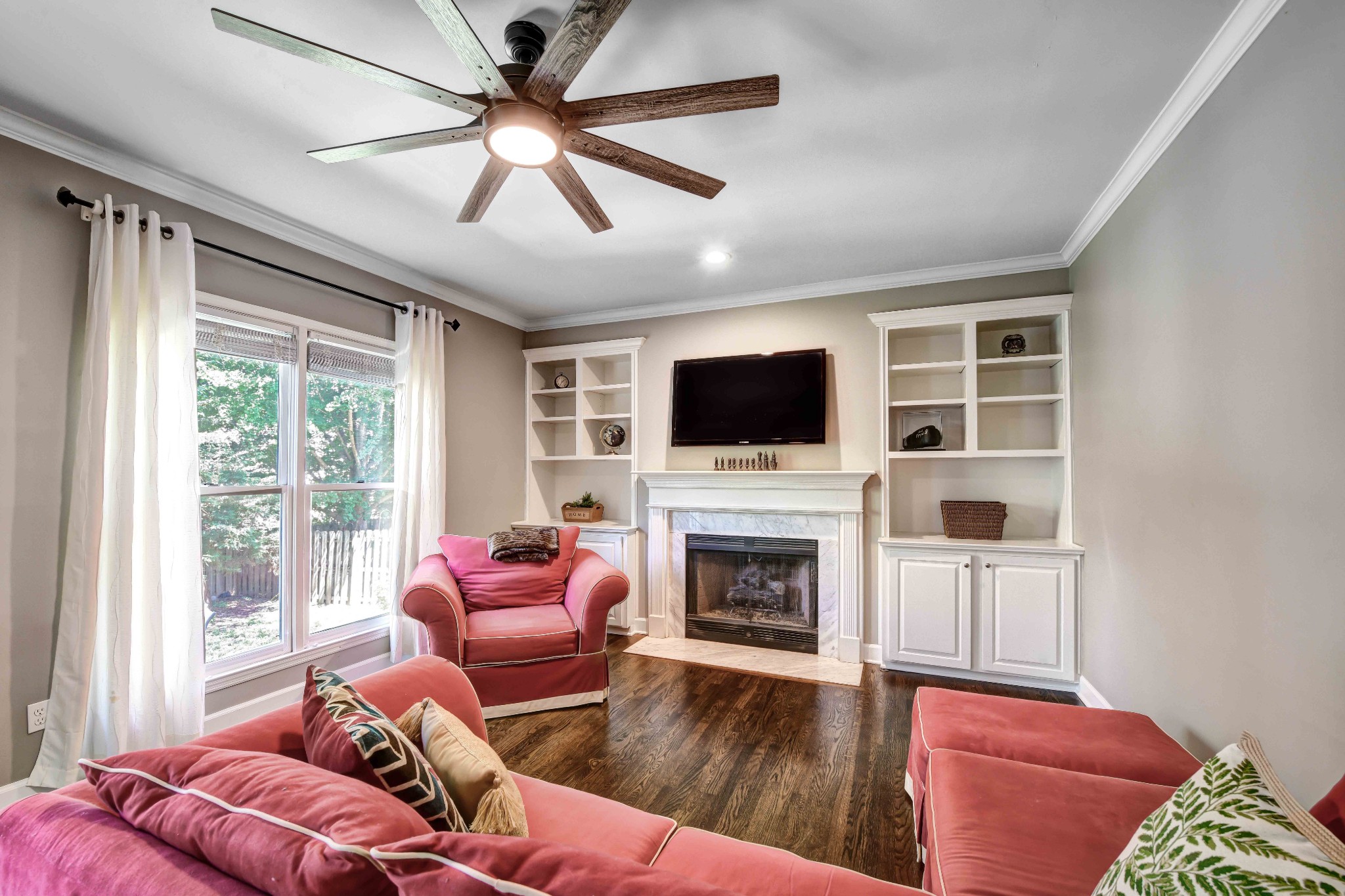 4845 Manassas Drive Brentwood, TN 37027 - Photo 7 of 22 a living room with furniture fireplace and flat screen tv