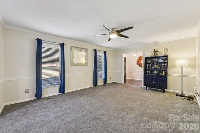 a big room with closet and natural light