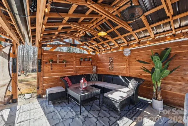 a outdoor living room with furniture