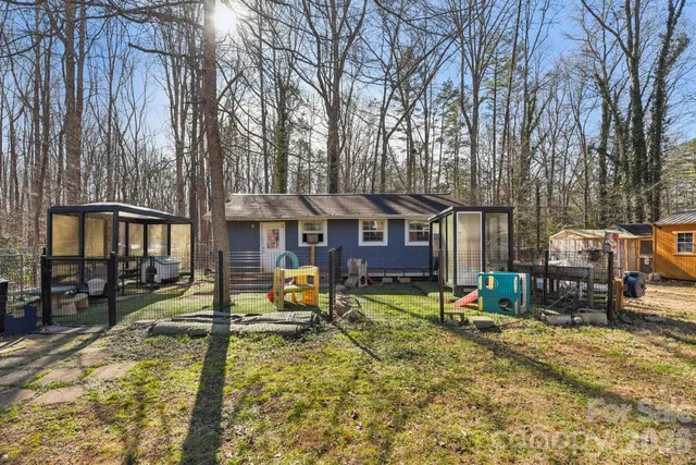 a front view of a house with patio
