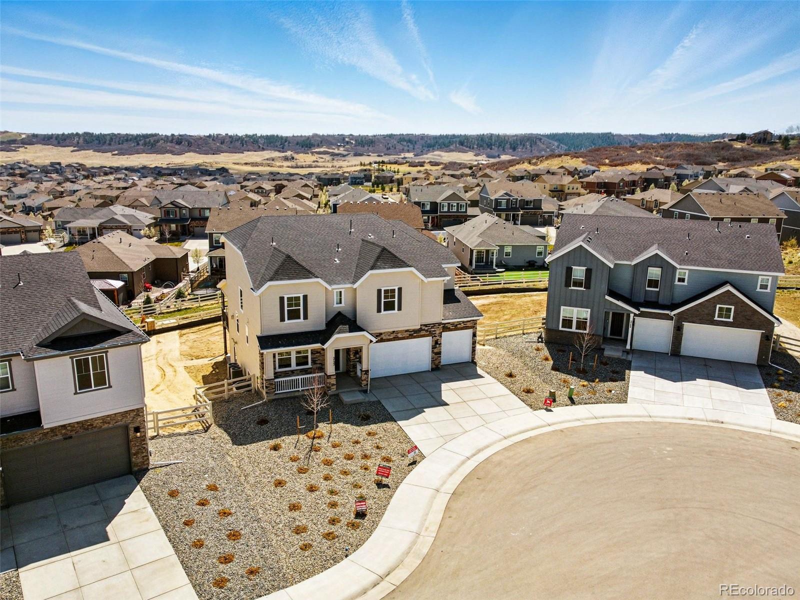 5722 Farrier Point Castle Rock, CO 80104 - Photo 34 of 41 an aerial view of a house with a yard