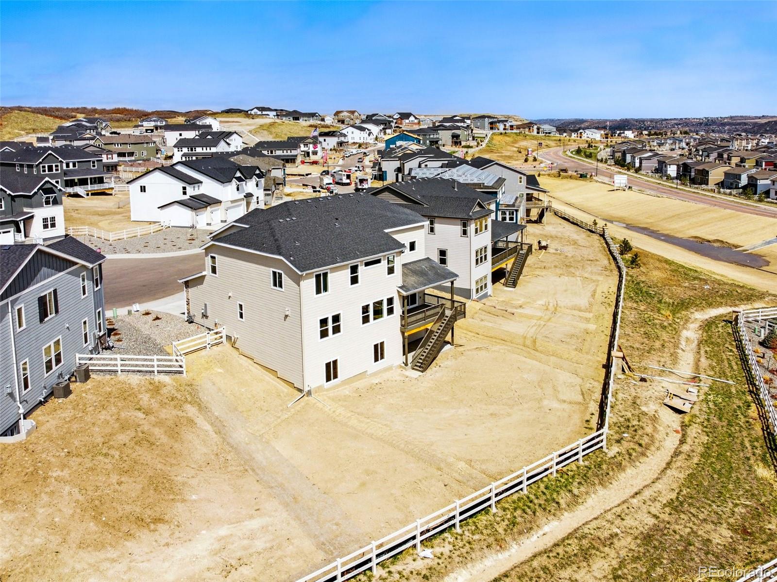 5722 Farrier Point Castle Rock, CO 80104 - Photo 35 of 41 an aerial view of residential houses with outdoor space