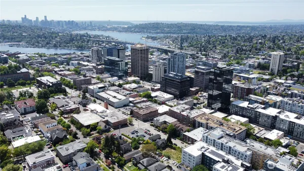 an aerial view of a city