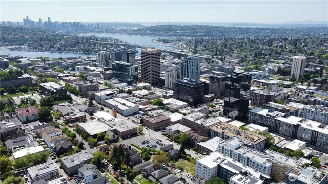an aerial view of a city
