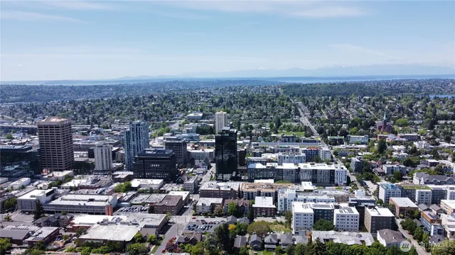 a view of water building
