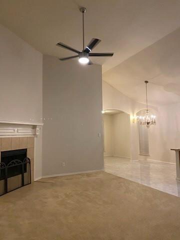 1714 Rustic Lane Garland, TX 75040 - Photo 15 of 20 a view of empty room with a ceiling fan and a fireplace