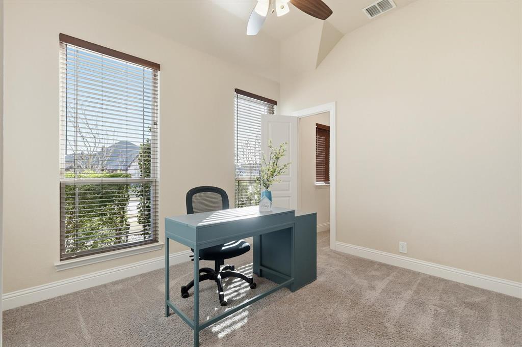 4609 Jasmine Trail Midlothian, TX 76065 - Photo 7 of 34 Office featuring light colored carpet and a ceiling fan