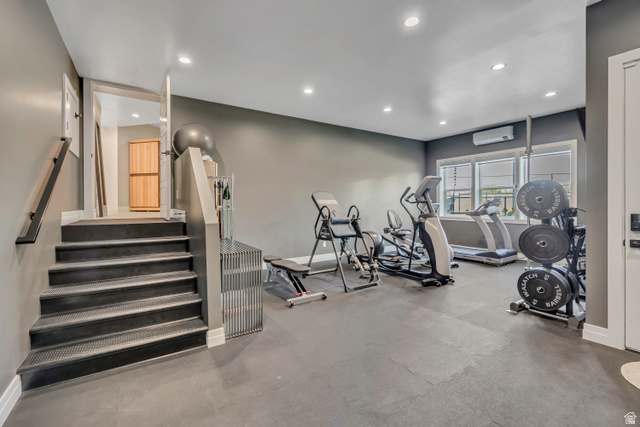 1720 Hillcrest Circle Mapleton, UT 84664 - Photo 81 of 116 Gym featuring recessed lighting and arched walkways