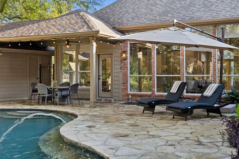 a view of a forest with large trees