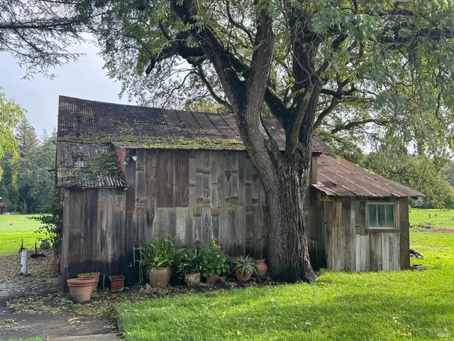 a view of a house with a yard and plants