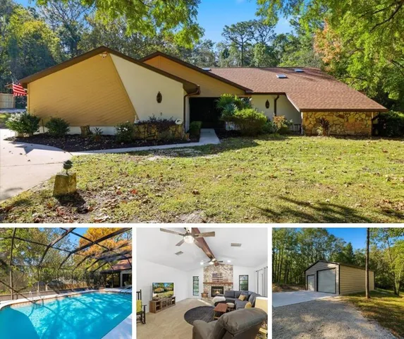 a view of a house with backyard