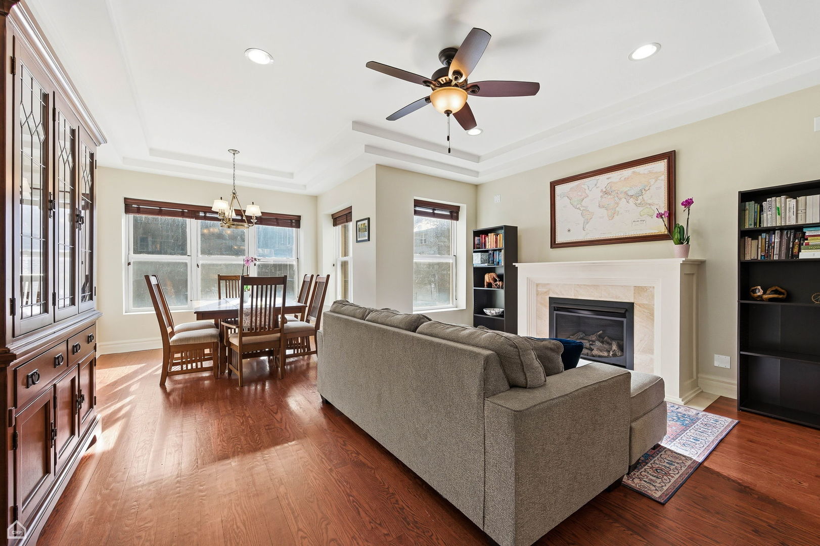 838 East 52nd Street, Unit 1W Chicago, IL 60615 - Photo 11 of 32 a living room with furniture and a fireplace