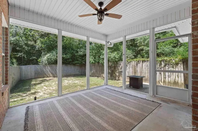a view of a brick house with a window