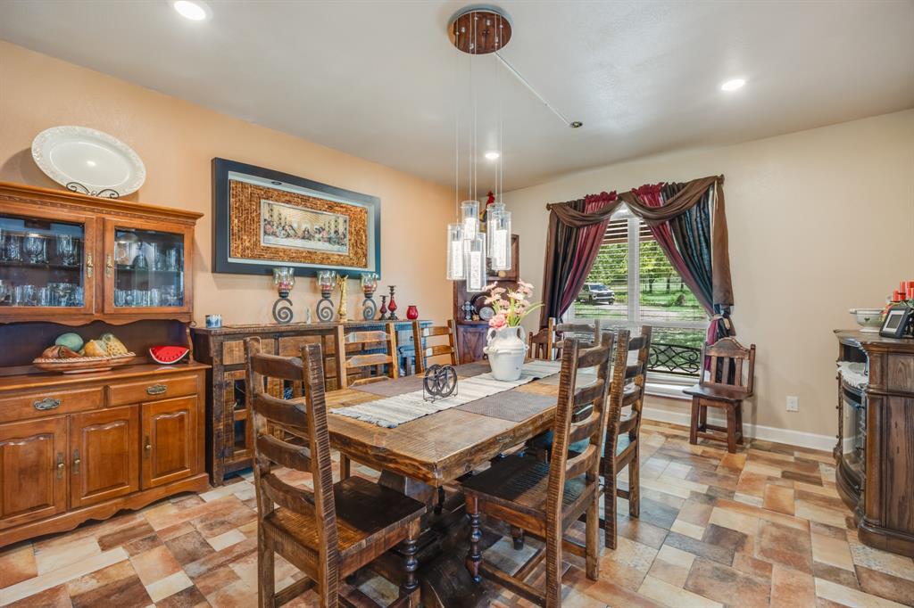 2277 County Road 3657 Springtown, TX 76082 - Photo 22 of 40 a view of a dining area with furniture and a large window