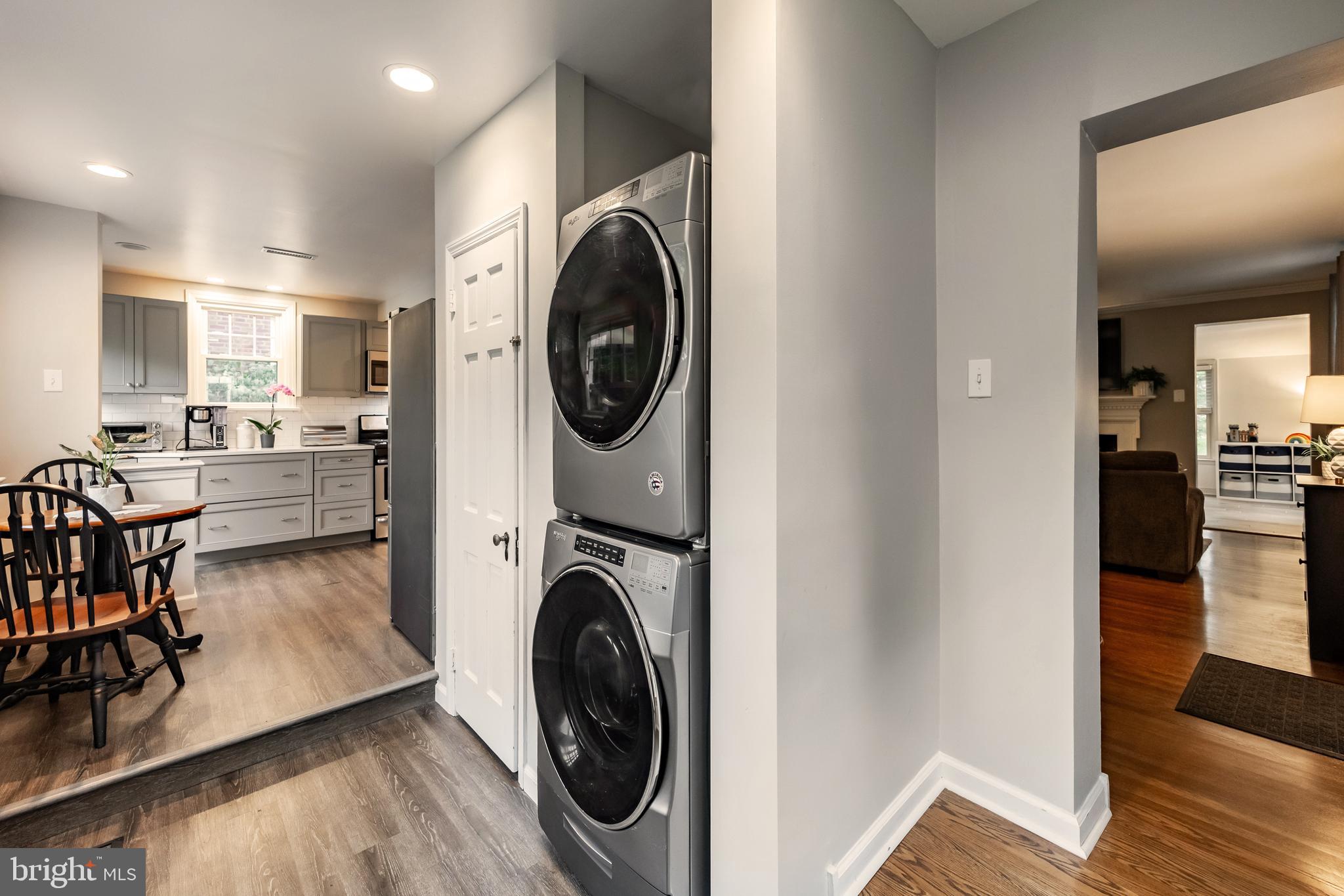2710 Prescott Road Havertown, PA 19083 - Photo 16 of 38 a view of a hallway with washer and dryer
